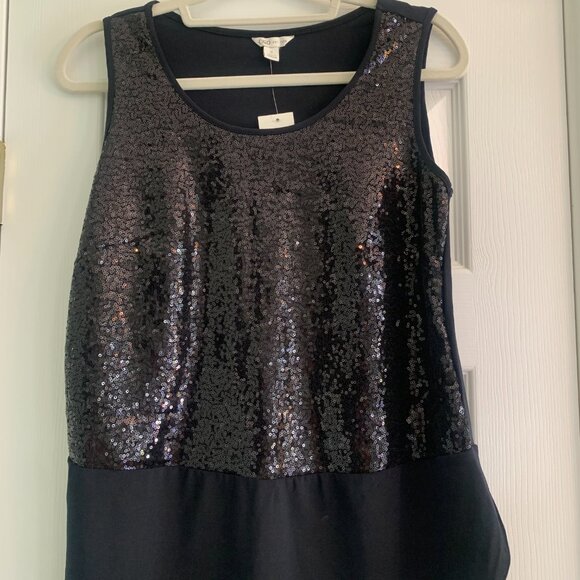 Cato NWT Black sequin tank top Small - Picture 2 of 6